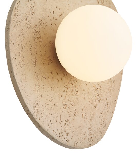 Lampă de perete Japandi din piatră naturală organică cu sticlă opală - Josie