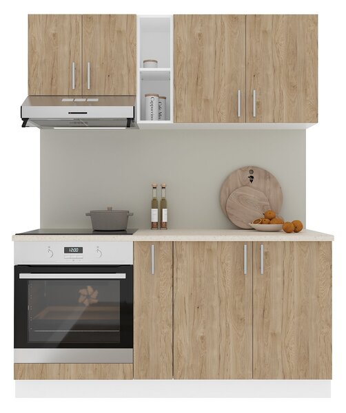 Set haaus V7, Lemn Natural/Alb, Blat Thermo 28 mm, L 160 cm
