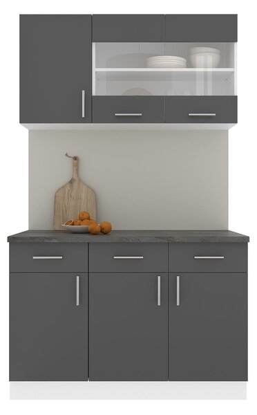 Set haaus V3, Antracit/Alb, Blat Thermo 28 mm, L 120 cm