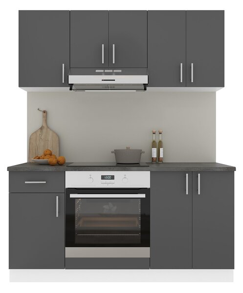 Set haaus V6, Antracit/Alb, Blat Thermo 28 mm, L 160 cm