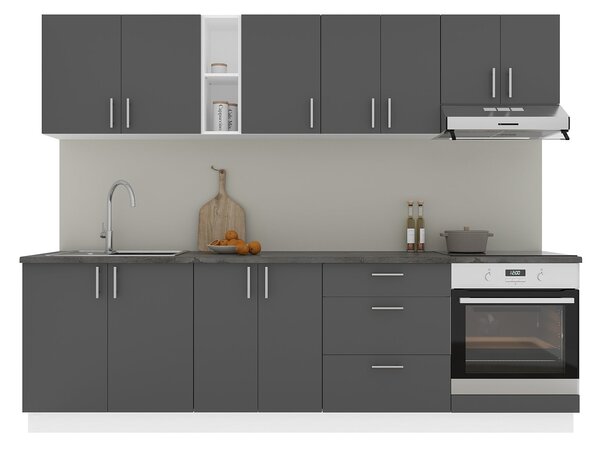 Set haaus V18, Antracit/Alb, Blat Thermo 28 mm, L 260 cm