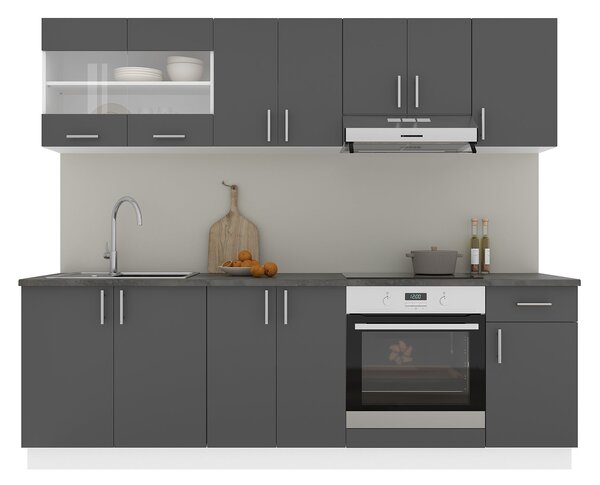 Set haaus V15, Antracit/Alb, Blat Thermo 28 mm, L 240 cm