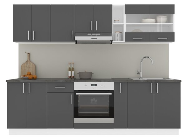 Set haaus V19, Antracit/Alb, Blat Thermo 28 mm, L 260 cm
