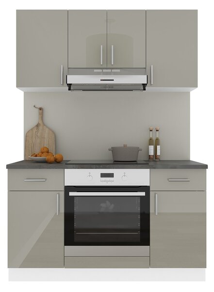 Set haaus V5, Gri Lucios/Alb, MDF, Blat Thermo 28 mm, L 140 cm