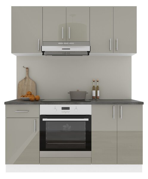 Set haaus V6, Gri Lucios/Alb, MDF, Blat Thermo 28 mm, L 160 cm