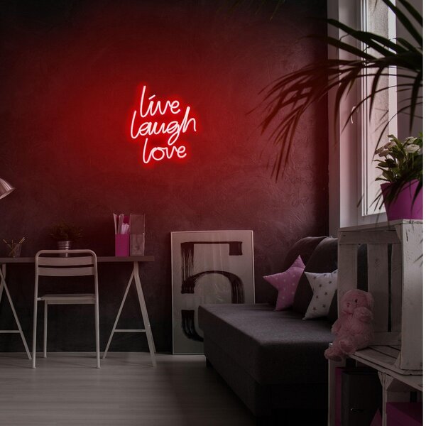 Aplica de Perete Neon Live Laugh Love, 31x36 cm