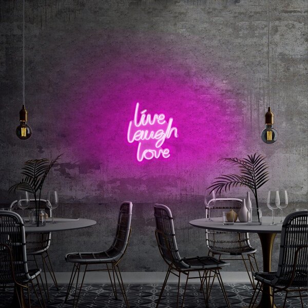 Aplica de Perete Neon Live Laugh Love, 31x36 cm