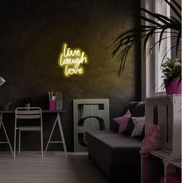 Aplica de Perete Neon Live Laugh Love, 31x36 cm