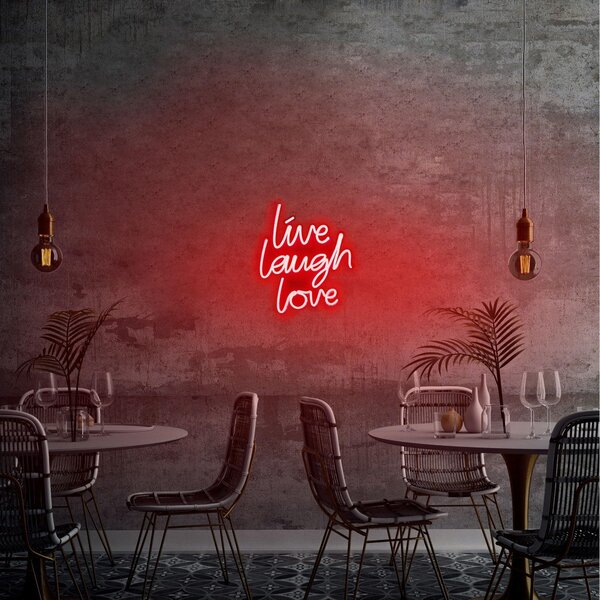 Aplica de Perete Neon Live Laugh Love, 31x36 cm