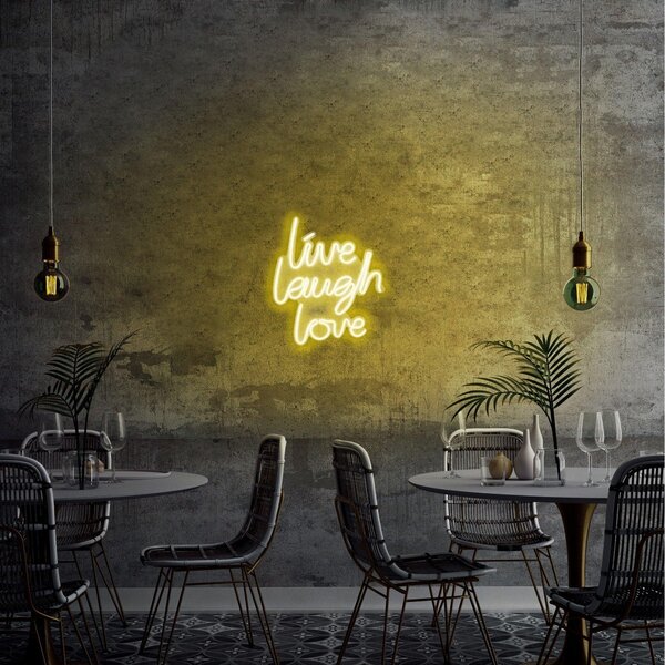 Aplica de Perete Neon Live Laugh Love, 31x36 cm