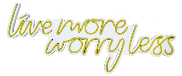 Aplica de Perete Neon Live More Worry Less, 67x36 cm