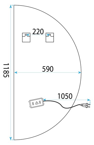 Oglindă LED 120x60 YH-3360