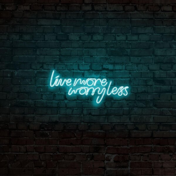 Aplica de Perete Neon Live More Worry Less, 67x36 cm
