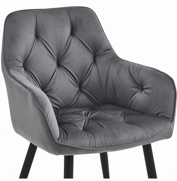 Scaun de masa JORK VELVET, gri inchis