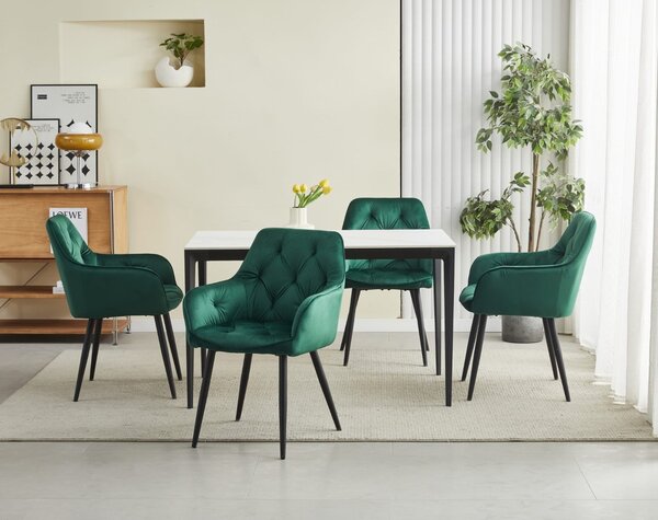 Scaun de masa JORK VELVET, verde inchis