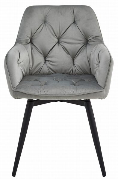 Scaun de masa rotativ JORK360 VELVET, gri deschis