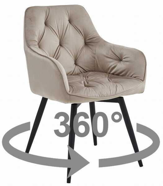 Scaun de masa rotativ JORK360 VELVET, bej