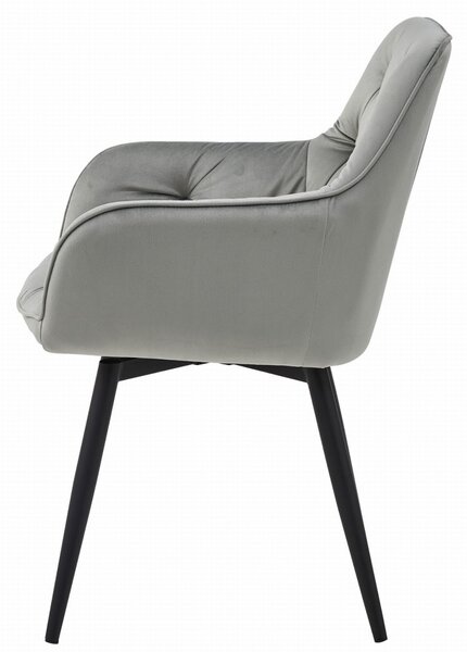 Scaun de masa rotativ JORK360 VELVET, gri deschis