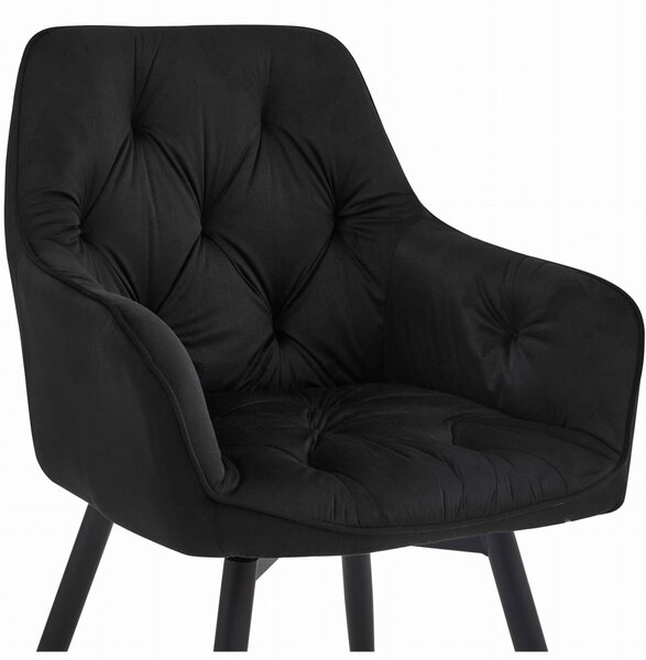 Scaun de masa rotativ JORK360 VELVET negru