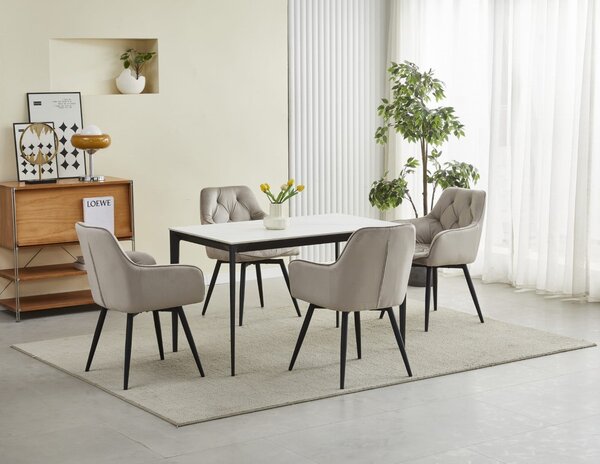 Scaun de masa rotativ JORK360 VELVET, bej