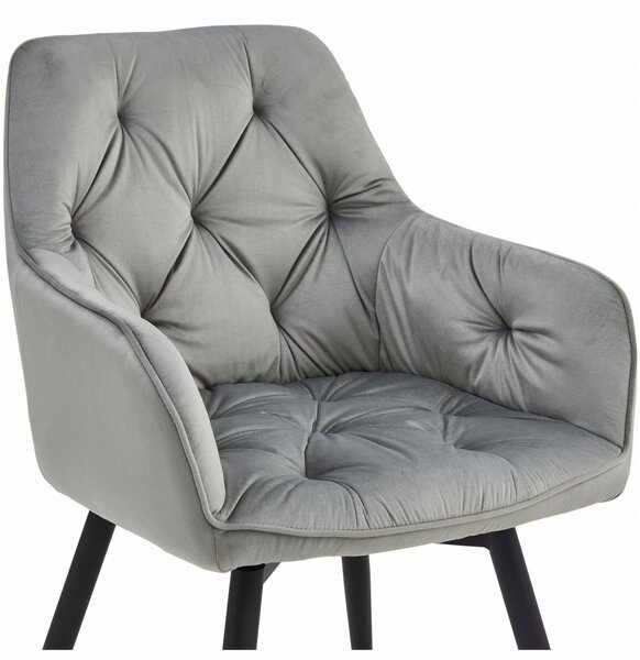 Scaun de masa rotativ JORK360 VELVET, gri deschis
