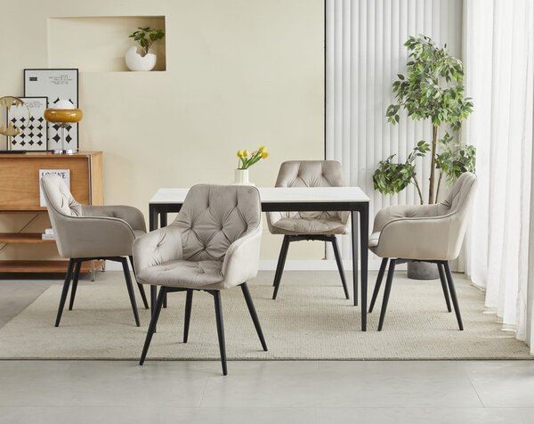 Scaun de masa rotativ JORK360 VELVET, bej