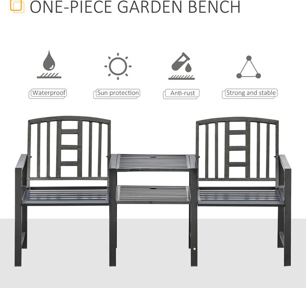 Set 2 Scaune cu Masuta de cafea Outsunny, Negru | Aosom Romania