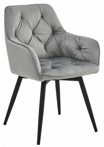 Scaun de masa rotativ JORK360 VELVET, gri deschis