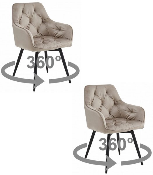 Scaun de masa rotativ JORK360 VELVET, bej