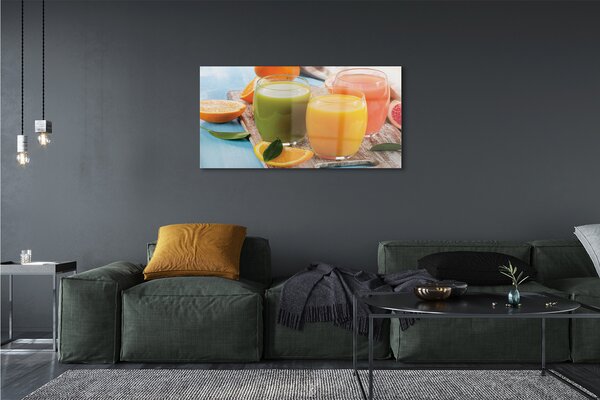 Tablouri pe sticlă pahare Cocktail-uri colorate