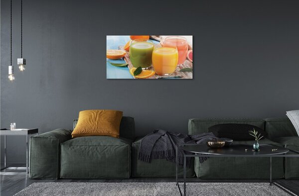 Tablouri pe sticlă pahare Cocktail-uri colorate