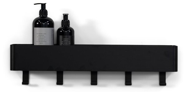 Raft pentru baie negru de montat pe perete din oțel Multi – Spinder Design