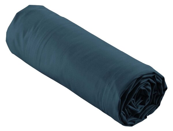 Cearceaf albastru închis din bumbac percal cu elastic 160x200 cm Percaline – douceur d'intérieur