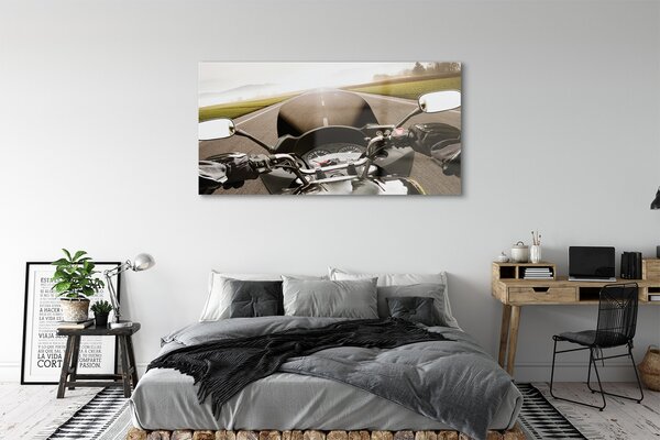 Tablouri pe sticlă Motociclete cer rutier de top