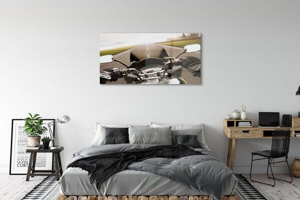Tablouri pe sticlă Motociclete cer rutier de top