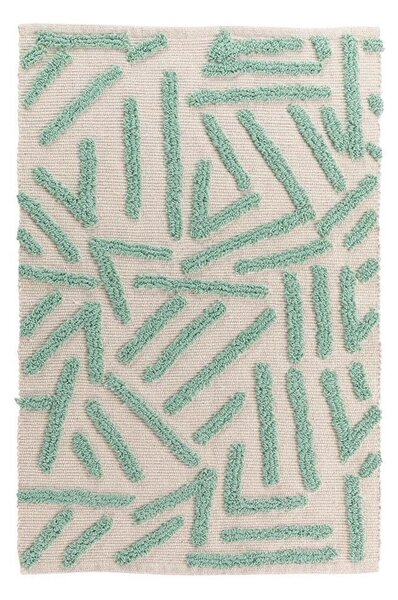 Covor verde mentă-crem lavabil 60x90 cm Athena – douceur d'intérieur