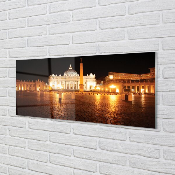Tablouri pe sticlă Roma Basilica Square noapte