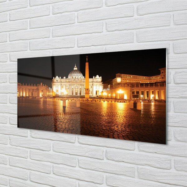Tablouri pe sticlă Roma Basilica Square noapte