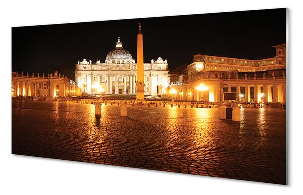 Tablouri pe sticlă Roma Basilica Square noapte