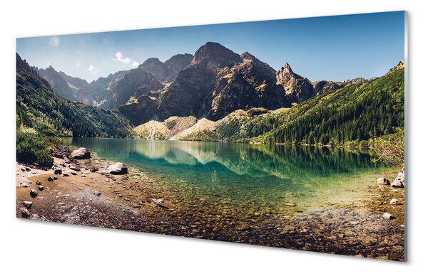 Tablouri pe sticlă lac de munte