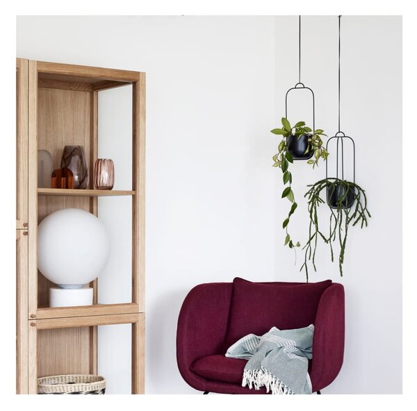 Set 2 ghivece suspendate din fier Hübsch Juro, negru