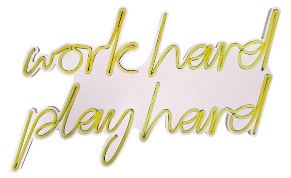 Aplica de Perete Neon Work Hard Play Hard, 55x36 cm
