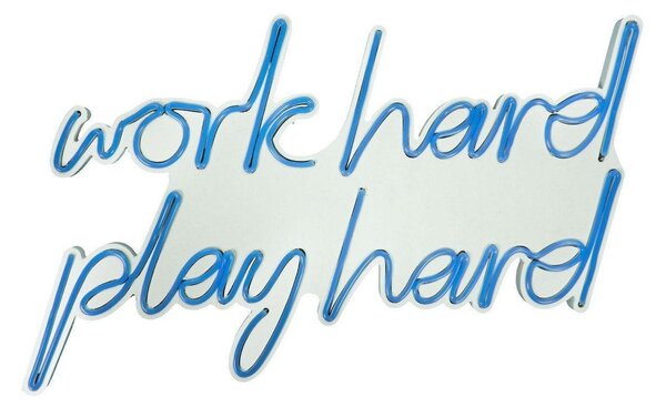 Aplica de Perete Neon Work Hard Play Hard, 55x36 cm