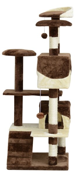 Pawhut ansamblu de joaca pisici, 4 nivele, 50x50x132cm | AOSOM RO