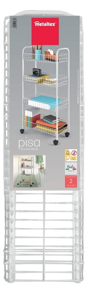 Raft mobil din metal alb 41x84 cm Pisa - Metaltex