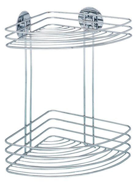 Etajeră de colț autoadezivă cu două rafturi Wenko Turbo - Loc, 20 x 26,5 cm