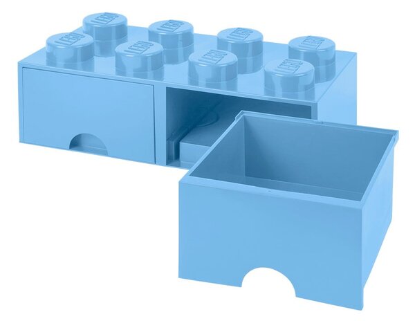 Cutie de depozitare cu 2 sertare LEGO®, albastru deschis