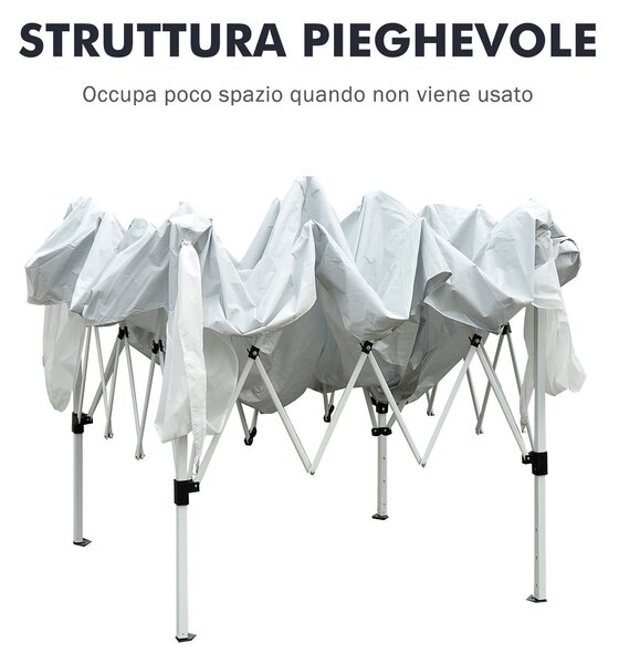 Outsunny Gazebo Pop-Up Impermeabil, Alb, 2.4x2.4 m, Ușor de Montat, Ideal pentru Petreceri și Evenimente în Aer Liber | Aosom Romania