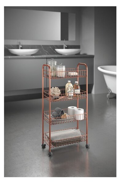 Raft metalic mobil arămiu 41x84 cm Ascona - Metaltex