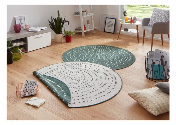 Covor reversibil pentru exterior NORTHRUGS Bali, Ø 140 cm, verde